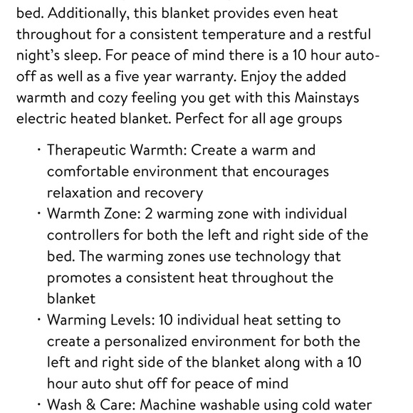 Mainstays Soft Fleece Electric Heated Blanket, Gray, Queen, 84"
× 90", 2 control - Picture 13 of 15